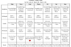 Meal Plans for March 6th – March 12th